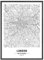 JUNOMI® London Poster DIN A2 mit Rahmen Schwarz, DIN A2 Wohnzimmer Deko, Modernes Wandbild, London Bild, Wandbild mit Rahmen, Stadtplan Poster London, perfekte Geschenkidee für Londoner