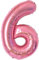 Geburtstag zahlen luftballon 6 jahre | Folienballon 6 XXL Rosa-Riesen Folienballon in 40 - 101cm Geburtstagsdeko - Ballon Zahl Deko zum Geburtstag - fliegt mit Helium