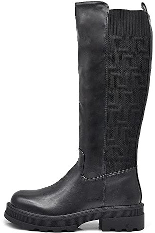 IF Fashion Stivali Scarpe da Donna Tessuto Stretch Polpaccio Elasticizzato G663 Nero N.40