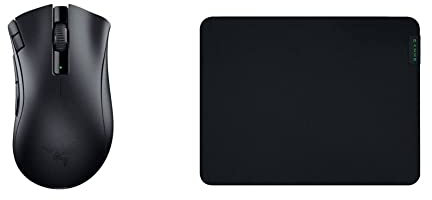 Razer DeathAdder V2 X Hyperspeed - Souris Gaming Ergonomique sans Fil pour PC/Mac (Commutateurs mécaniques, Technologie sans Fil Hyperspeed, capteur Optique) Noir & gantus V2 Moyen