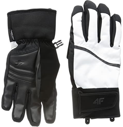 4F Damen SKI Gloves RED004 Jeans, White, L