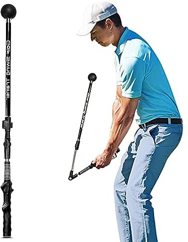 Longzhuo 1 pc Pliable Golf Swing Trainer, Golf Swing Posture Correcteur Pliable Action Correcteur Télescopique Swing Stick Golf Training Aid (Noir)