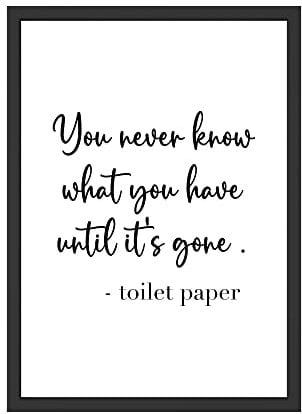 You Never Know What You Have Until It's Gone Lustiges Bild Toilette Spruch Witzig Humor Poster Badezimmer Deko (ohne Rahmen)