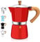 DITOSH Cafetera italiana de aluminio para estufa, cafetera italiana de 3 tazas, 150 ml, cafetera clásica Moka Express para café italiano y cubano, cafetera Greca, cafeteras