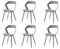 GrandCA HOME Lot de 6 Chaises de Salle à Manger ou Chaise de Bureau avec Pieds en Métal, Chaises de Cuisine pour Salon, Salle à Manger, Salle de Réunion, Gris+Gris