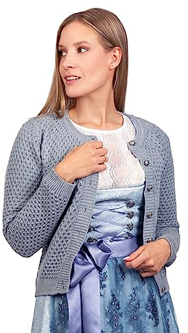 Edelnice Trachtenmode Damen Trachten Strickjacke Theresa aus Wolle in Rosa oder Anthrazit Gr. 34-48