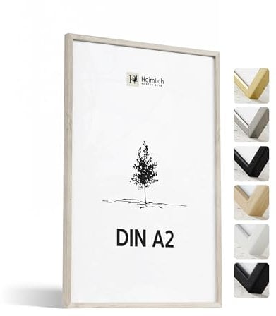 Heimlich® - Bilderrahmen - A2 42x59,4 cm, Eichenholz - Mittlerer Posterrahmen - Nur zur Wandmontage
