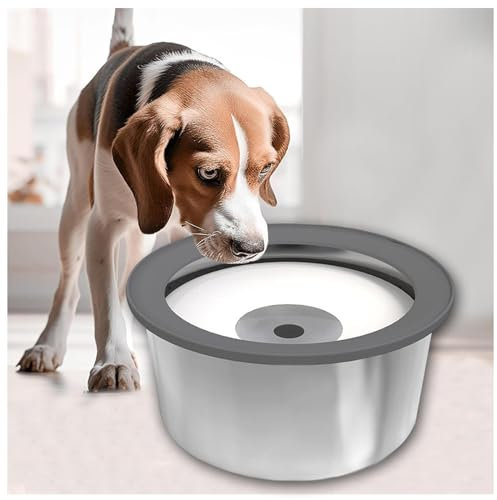MeLtor Trinknapf Hund Anti Schlabber 2L, Anti-Schwapp Auslaufsicher Hundenapf Edelstahl, für Haustiere Hunde Katzen Geeignet für Haus, Auto