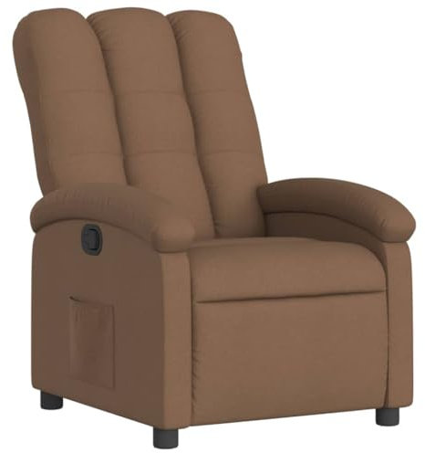 vidaXL Relaxsessel, Sessel mit Liegefunktion, Fernsehsessel Verstellbare Rückenlehne, Liegesessel Ruhesessel Polstersessel, Braun Stoff