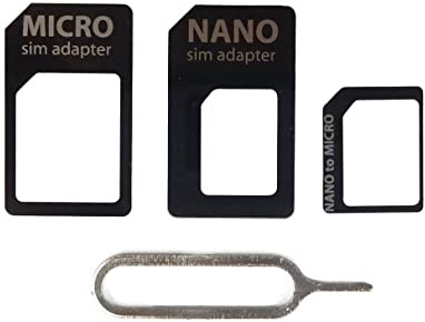 ‎Adattatore SIM 3 in 1 da Nano a Micro/Nano a Standard/Micro a SIM standard ‎Vassoio per schede per smartphone