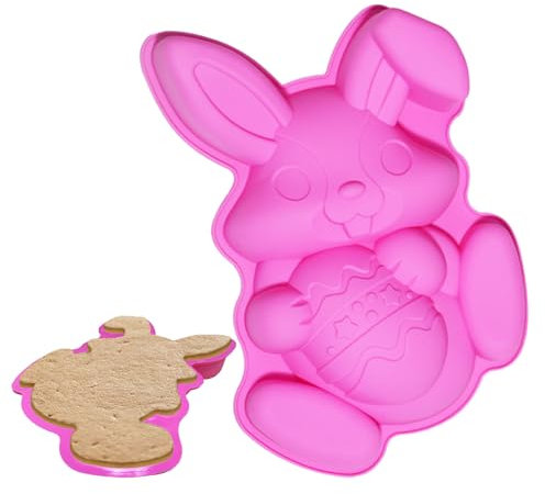 Osterhasen-Eierform, 3D Non-Stick Osterhasen Shaped Silicone Moulds, Osterhasen Silikon Schokoladenformen, Ostern Thema Silicone Moulds, große Größe, für Konditorei, Kuchen, Osterdekorationen