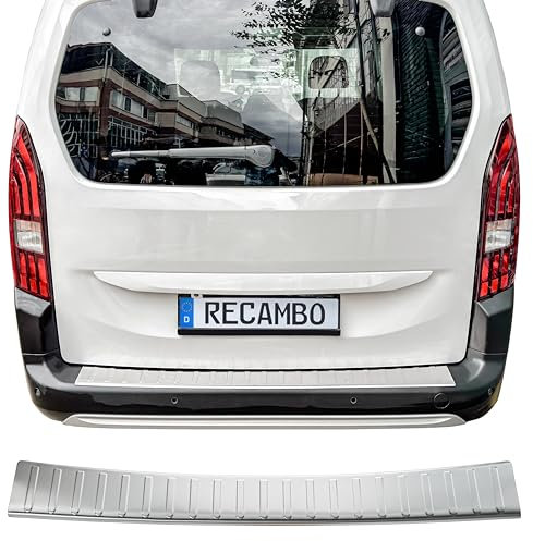 RECAMBO Ladekantenschutz Edelstahl matt gebürstet mit Textur - kompatibel für Toyota Proace City - BJ ab 2020 - Styling und Schutz für die Stoßstange