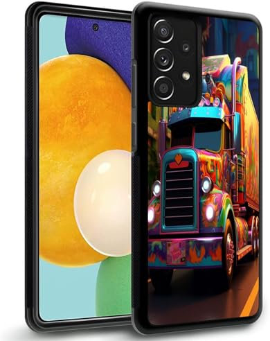 KUAVETO Case for Samsung Galaxy A3 A30 A31 A32 A33 A34 A40 A42 A5 A50 A51 A52 A53 A54 4G/5G with Designer Truck Culture-Art cc17,Soft Black TPU Rubber Full Body Protective