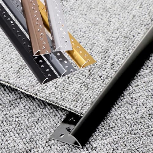 YAVYAV Bande De Bordure De Moquette, Baguette De Finition De Profilé Transition, Bande De Transition Tapis À Carrelage, Imperméable À l'eau (Color : Gold, Size : A)