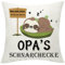 Yamonic Opa Geschenk Vatertagsgeschenk für Opa Geschenk Geburtstag Faultier Geschenk Faultier Opa Kissenbezug 45x45cm Geschenk zum Vatertag Opas Schnarchecke Geschenk Weihnachten