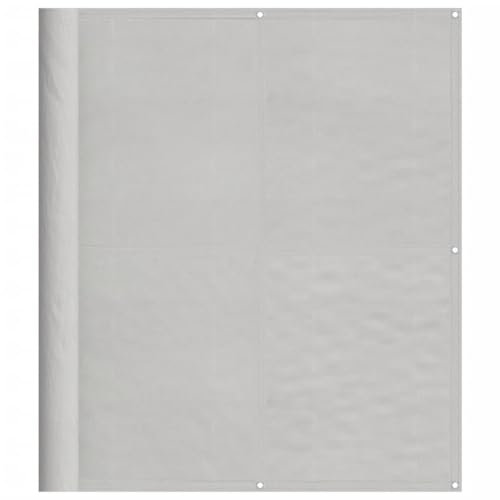 vidaXL Balkon Sichtschutz, Balkonbespannung mit Aluminium-Ösen, Balkonverkleidung Wasserfest, Balkonabdeckung Windschutz, Hellgrau 120x600cm 100% Polyester-Oxford