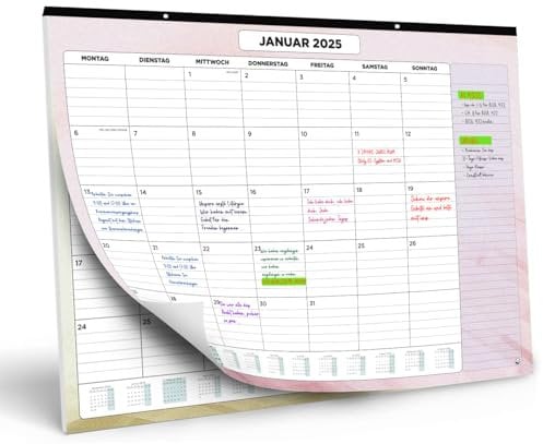 Wandkalender 2025 von SmartPanda - Kalender 2025 - Monatskalender für den Tisch Von Oktober 2024 bis Dezember 2025 - Ein Monat zur Ansicht - 33 cm x 43 cm - auf Deutsch