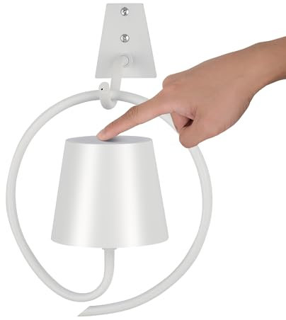 Faithorse Wandleuchte Innen, Wandlampe mit Akku, Wandleuchte ohne Stromanschluss LED Lampe mit 3 Farbe Außenleuchte Kabellose Wandleuchten für Schlafzimmer Wohnzimmer Treppe(Weiß)