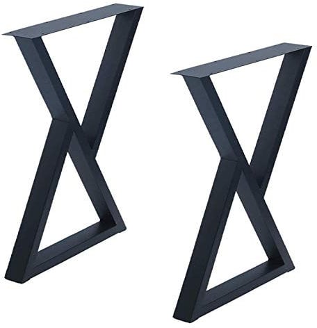 2 Pcs Metal Table Legs Heavy Duty Square Tube Iron Desk Legs Industrial Furniture Legs, Dining Table Legs, Modern Coffee Table Legs, Bench Legs,zwart Cast Iron Coffee Table Legs,45 (A 45871cm)