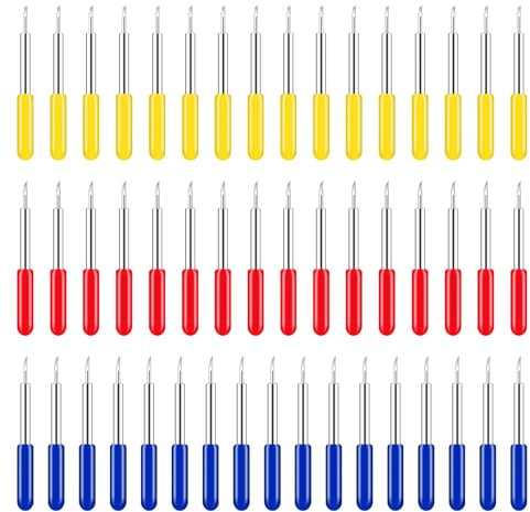 Neikafan 48 Stück 30/45/60 Grad Roland Schneidklingen Plotter Vinyl Klingenhalter Cutter, Ersatzklingen Roland Klingenhalter Vinyl Schneideplotter Klingen für Explore Air/Air 2