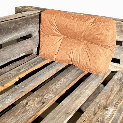 bananair - Cojines para Palets - Tela Resistente, Anti-UV y Repelente al Agua - Muy Cómodo, Relleno de Espuma - Cojines Exterior para Jardín y Terraza (Cojín Esquinero 60x40 cm, Naranja)
