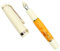 Gullor Mini Fountain Pen Gold Trim, Acrylic Pocket Pen, Orange, Fine Nib (0.5mm)