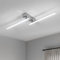 Dorlink Deckenlampe LED Modern, Drehbar Deckenlampe Schlafzimmer 15W 1350LM, Lampe Wohnzimmer 6500K, Wellen Esstischlampe, 2 Lichter Flurlampe Decke, Silber LED Deckenleuchte für Küche, 83CM