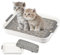 Bac Litiere Lapin, Animal Toilette, 37 * 24 * 5cm Bac à litière pour Lapin, Bac à litière pour Petit Animal Toilette, Entraîneur de Pot Utilisation en Cage, Plateau avec Grille pour Hamster