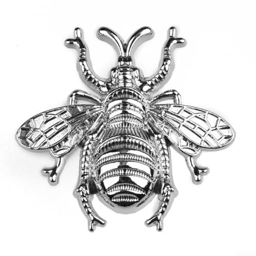 Unique Bee shaped Cabinet Handles, Brass Furniture Knobs, Decorative Door Knobs and Handles, Reliable Quality (Silver)
