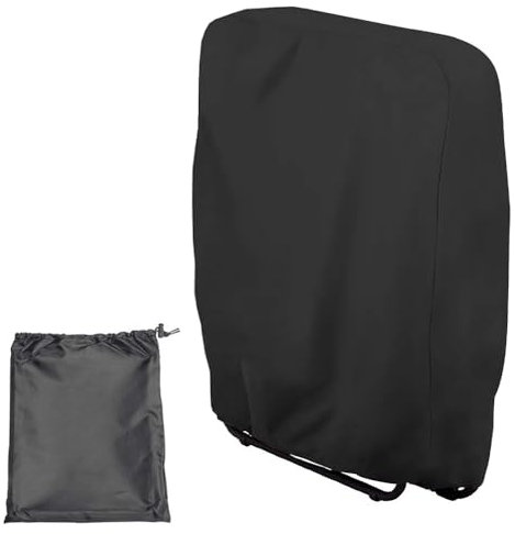 PPcdfre Abdeckung für Klappbare SchwerkraftstüHle im Freien, Wasserdicht, Staubdicht, Abdeckung für Rasen- und TerrassenmöBel, 82,3 X 91,9 cm, Schwarz