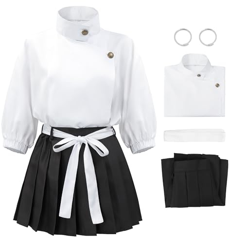 DAZCOS JJK Okkotsu Yuta weibliches Cosplay-Kostüm, komplettes Set, Uniform-Outfits für Halloween
