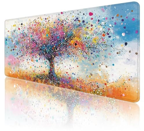 Tapis de Souris de Jeu abstrait Tapis de Souris XXl 1600x800mm Arbre Tapis Souris Gaming Grand, Avec Bords Surpiqués et Base en Caoutchouc AntidéRapant Surface, AméLiore La PréCision et La Vitesse R63
