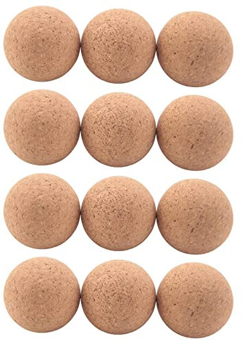 Jeenuuder 12Pcs Spherical Cork Plug Stopper Wooden Decanter Top Round Mini Replacement Tool
