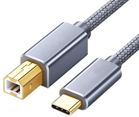 Luftschloss Câble d'imprimante haute vitesse USB Type-C vers USB B 2.0 pour Epson HP Brother (0,5 m)