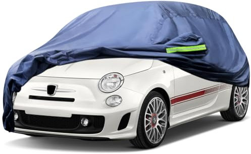 Svnqney Autoabdeckplane 10 Schichten Vollgarage Autoabdeckung Vollgarage Staubdicht Wasserdicht Autohülle Autoplane Car Cover für FIAT 500F 2007-2022