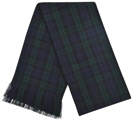 Kilt Emporium Fascia da donna scozzese scozzese Highland Clan Sash per donna – Dimensioni intere: 228 x 27,9 cm – plaid premium, Orologio nero, Full Size