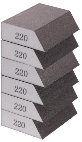 sourcing map 6pcs Sanding Sponge Blocks 1000 Grit Sanding Sponge with Angled Edge 4x2.8x1, Washable and Reusable Foam Sanding Block for Polishing Kitchen Metal Wood Drywall Home