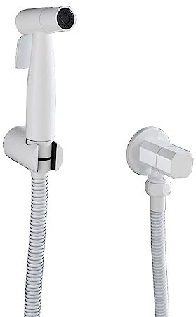 Bidet spruzzatore per WC Portatile, Bianco, Kit Bidet spruzzatore Portatile, Bidet spruzzatore Portatile per WC, WC con Scarico pressurizzato, Bianco A