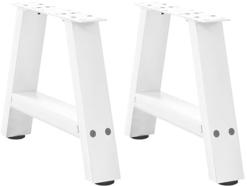 vidaXL Pieds de Table Basse en Forme de A, 2 pièces, Blanc, 40 x (30-31) cm, Acier