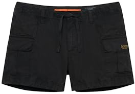 Superdry Damen Cargo Hot Shorts Schwarz 40