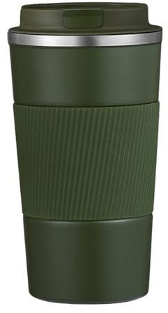 TTSTOIEE termo café 510ml/17oz, termo para café caliente y frío portátil, acero inoxidable de doble capa de vaso (Verde)