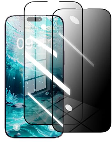 CERUPUIMU 2 Pack Screen Protector Compatible with iPhone 13 Mini Phone 5.4 Inch Privacy Tempered Glass Anti-peep Film Anti-scratch No Fingerprint Unlock