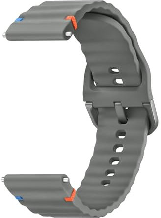 ZGCE Uhrenarmband 22mm 20mm, Silikon Uhrenarmbänder für Damen Herren, Atmungsaktives Wasserdichtes Wellenförmiges Armband, Ersatzarmband mit Schnellverschluss, (22mm Dunkelgrau)