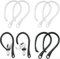 Heanvmyss Ear Hooks for Earphones,4 Pairs Anti-Lost Earphone Hooks,Earbuds Accessories Anti-Slip,Wireless Earphones Holder,Bluetooth Headset Hook for Running,Sports(Black,White)
