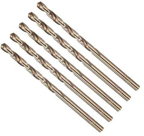 METALLIXITY 3.5mm Micro Drill Bit (#29) 4341 High-Speed Steel 135° 5Pcs | Straight Shank 135° Gold for Drilling Low-to-medium Hardness Metal Copper Aluminum Plastic Wood
