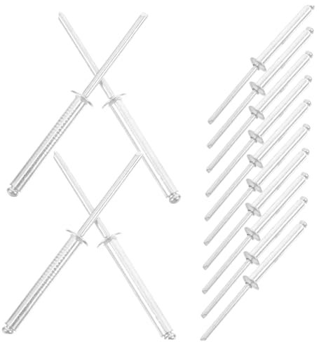 VILLCASE 20Stücke Aluminium Blindnieten Rundkopf Nieten für Metallfenster und Türen Hochfeste Popnieten Einfache Installation Langlebig