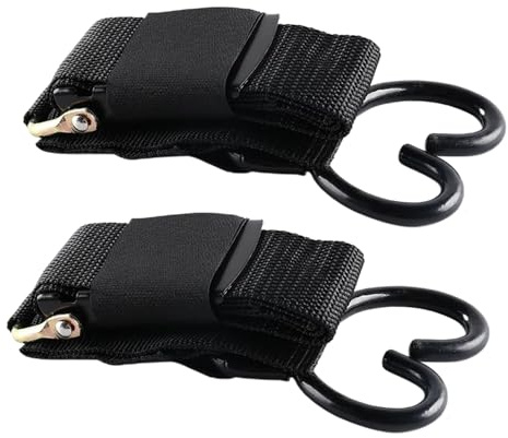 Renopfect Transport Safety Belts, Set of 2 Transport Belts, 4 Foot Ratchet Straps with S-Hooks for Motorcycle, Camping, Boat, Truck, Roof Rack, Kayak