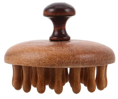 IWOWHERO Haarbürste aus Drachenphönix Holz mit Rundem Griff Antistatische Kopfhautmassagebürste mit Breiten Holzstiften Entwirrungsmassagegerät für Gesundes Haarwachstum und Entspannende
