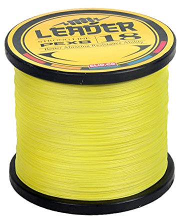 LSHEL Geflochtene Angelschnur 8fach 1000m PE Super Starke Geflochtene Schnüre für Süßwasser Salzwasser, Fluoreszierendes gelb, 1.0# 0.16mm/8.3kg/18lb