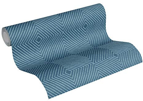 A.S. Création Livingwalls Vliestapete Metropolitan Stories Nils Olsson Copenhagen Tapete geometrisch grafisch 10,05 m x 0,53 m blau metallic Made in Germany 369264 36926-4